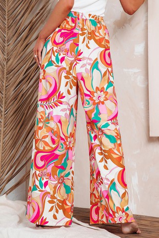 Orange Floral Pants