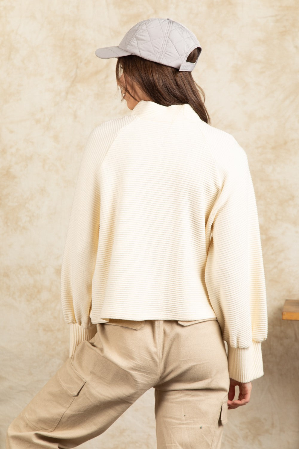 Cream Mock Neck Sweater