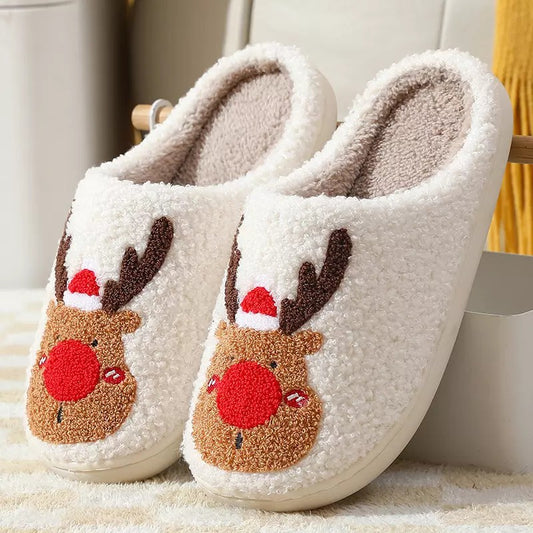 Elk Pattern Slippers for Christmas
