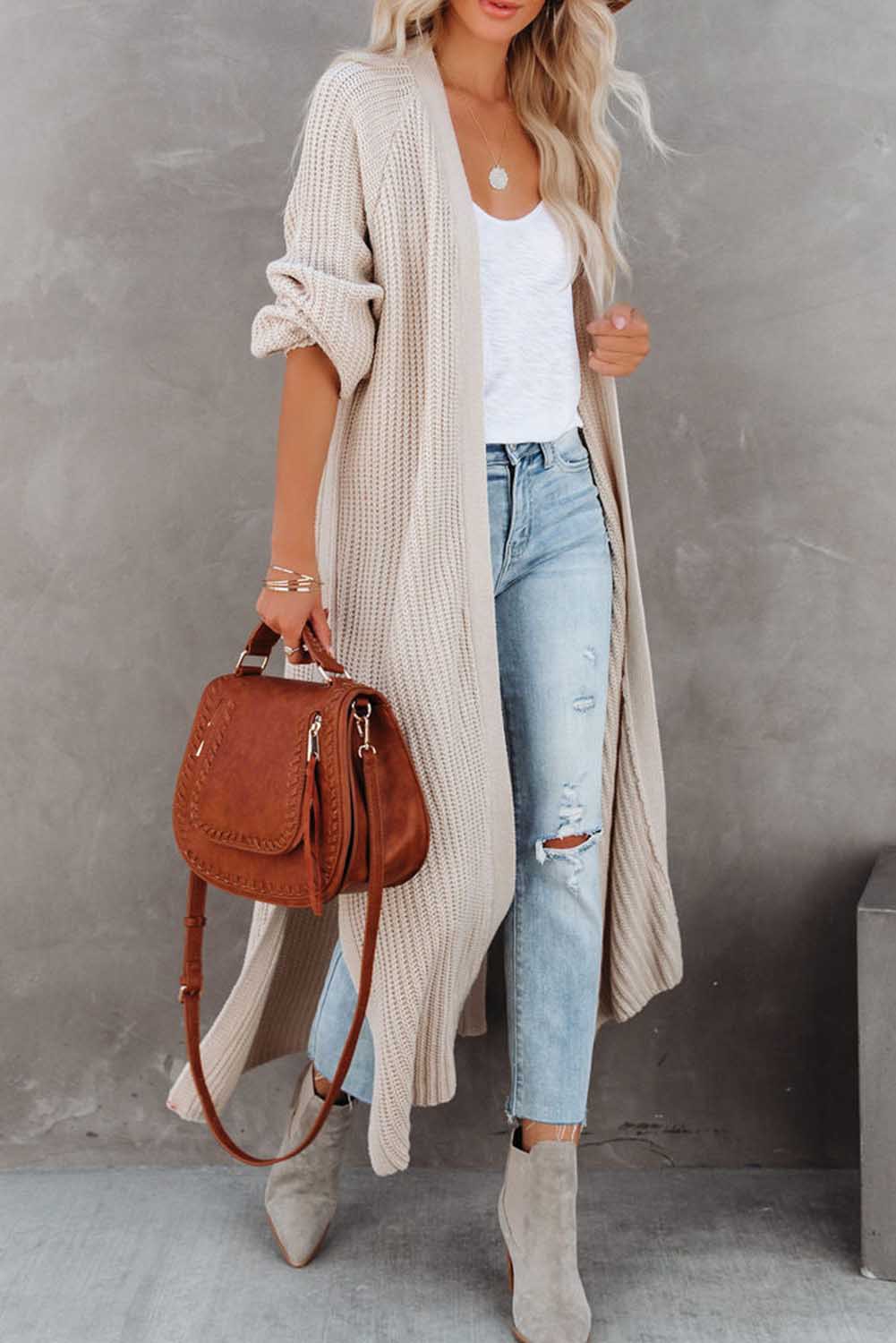 Beige Duster Cardigan