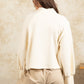 Cream Mock Neck Sweater