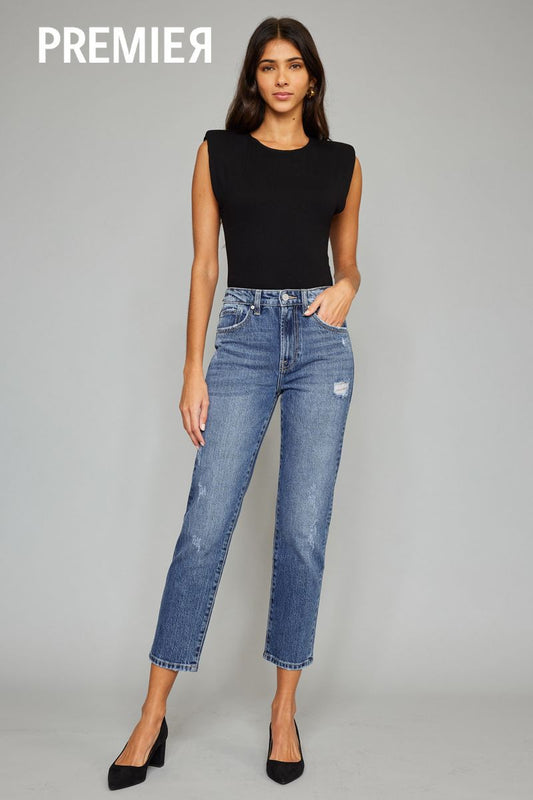 High Rise Slim Straight Jean