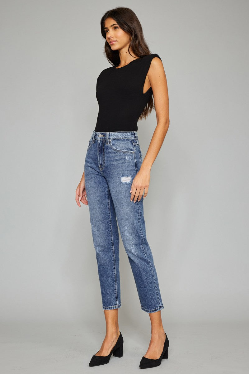 High Rise Slim Straight Jean