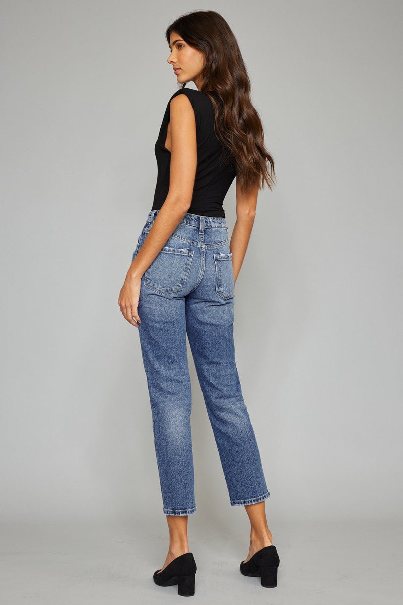 High Rise Slim Straight Jean