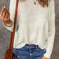 White Solid Drop Shoulder Sweater