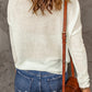 White Solid Drop Shoulder Sweater