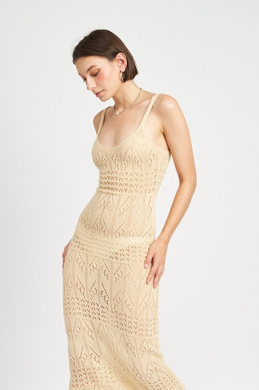 Crochet Beige Dress