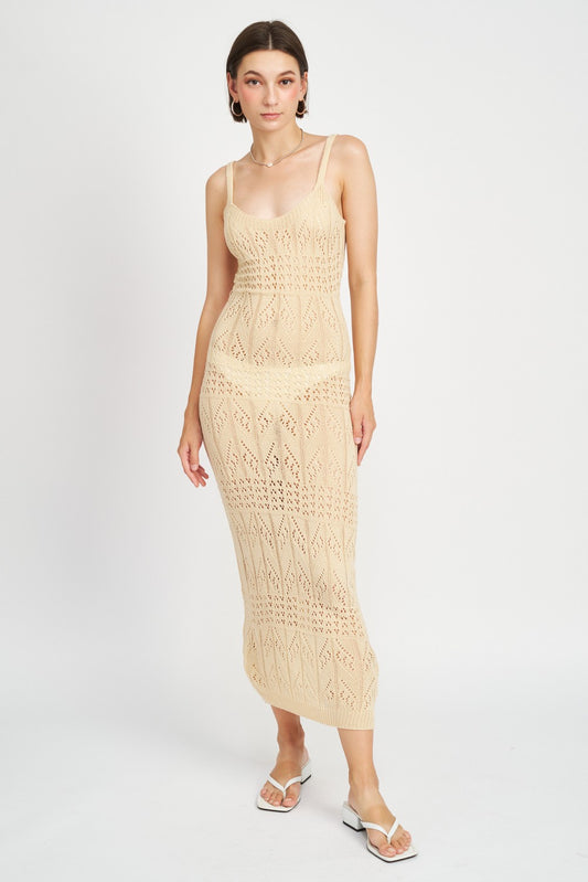 Crochet Beige Dress