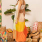 Colorblock Cut-Out Maxi Dress