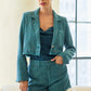 Teal Blazer and Shorts Set