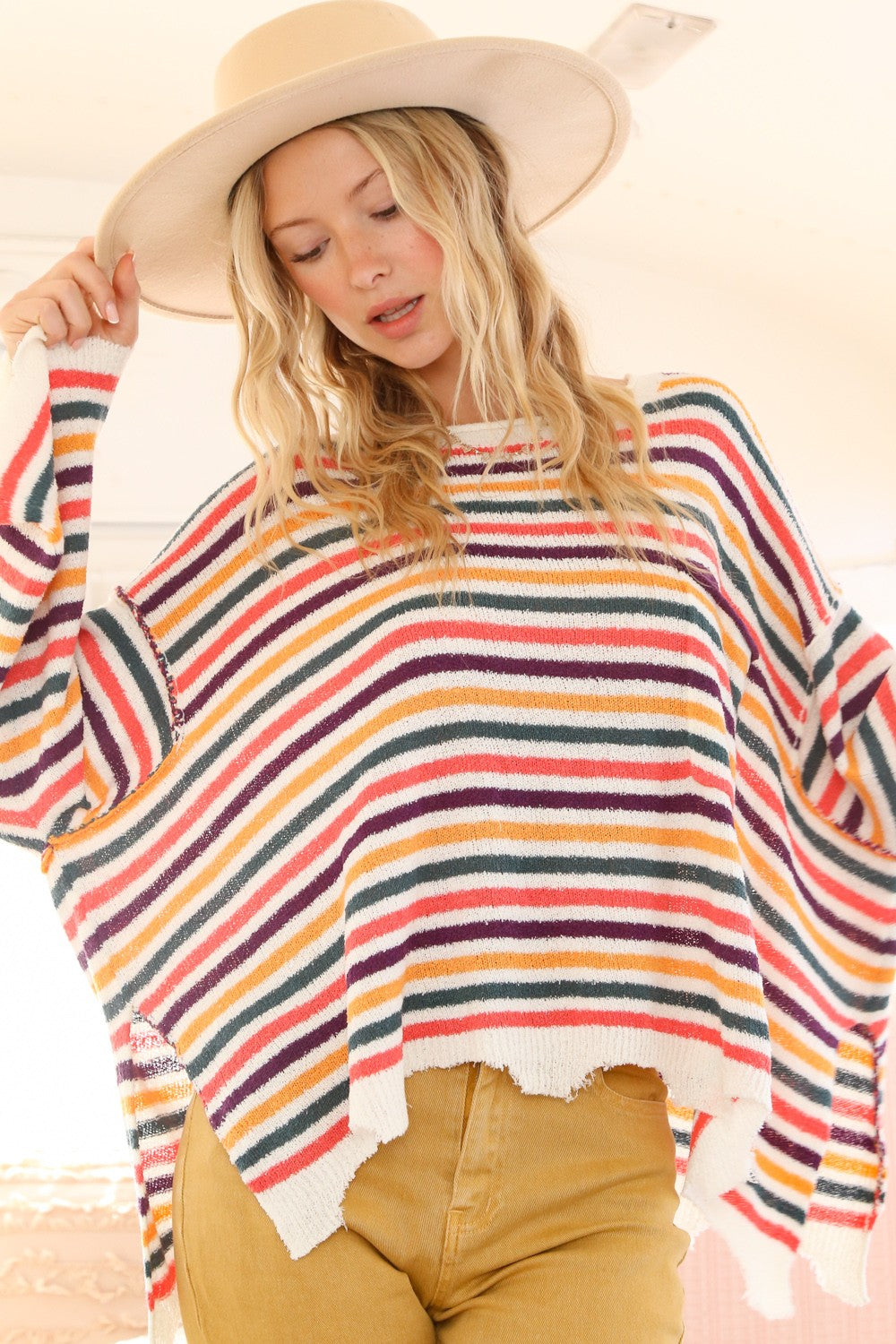 Multi Striped Long Sleeve Sweater